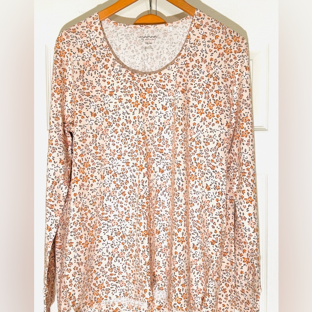 Petit Lem Soft Peachy Pink Hued Floral Print Long Sleeve Pajama Set - Picture 5 of 9